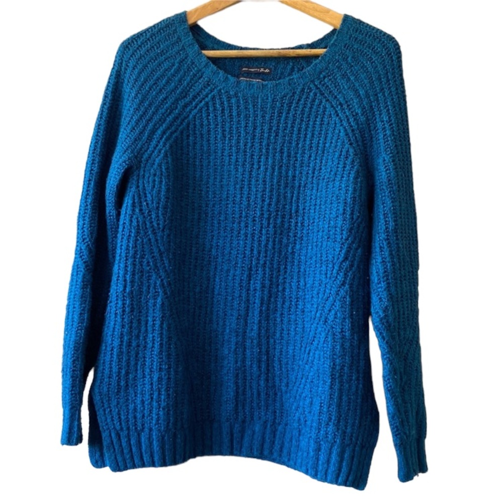 American Eagle Outfitters Blue Crew Neck Sweater